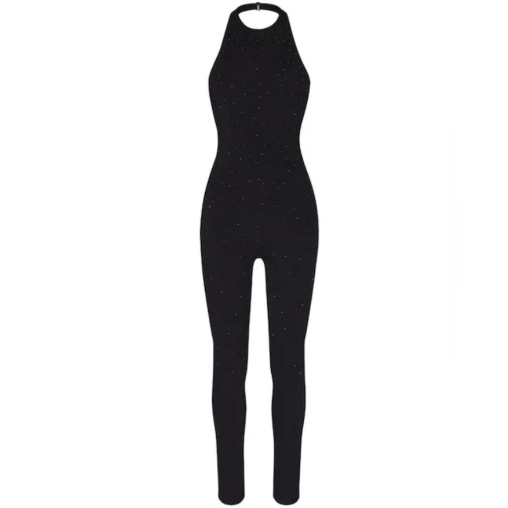 Skims x Swarovski halter cat suit